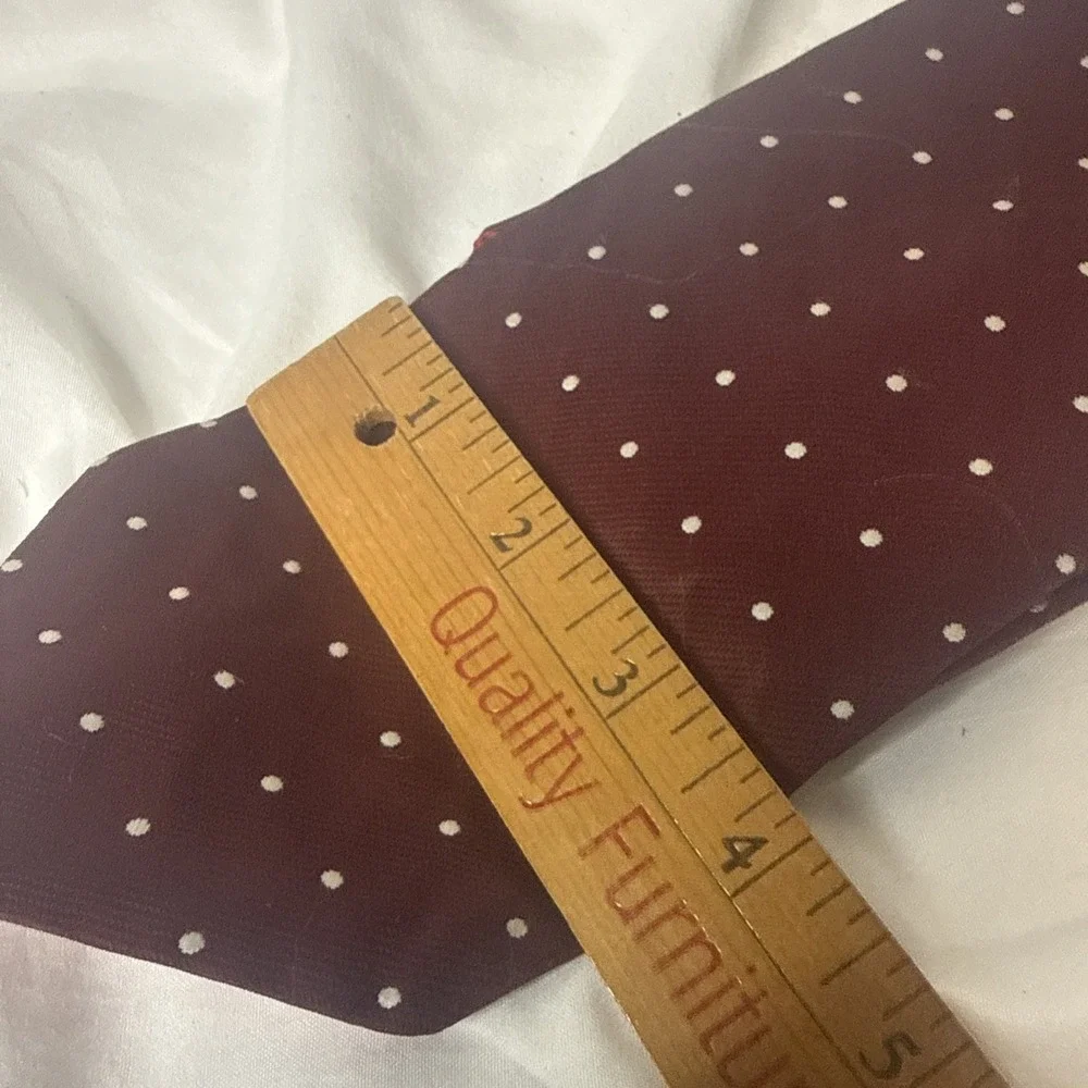 Vintage Burgundy White Polka Dot Classic Wemlon Wembley Crush it Poly Neck Tie